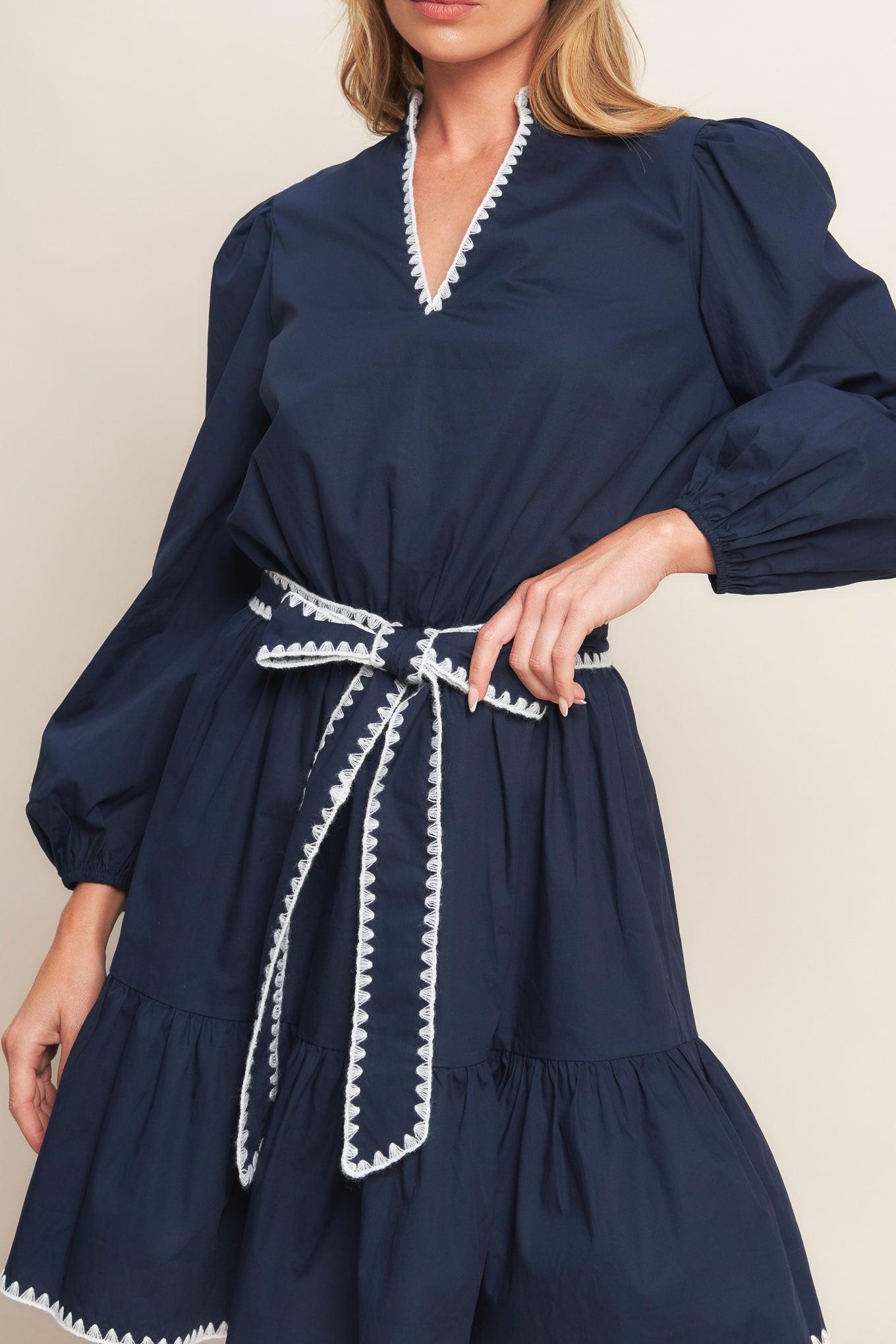 URBAN NOIR NAVY WOVEN MINI DRESS - Glamourous Grace