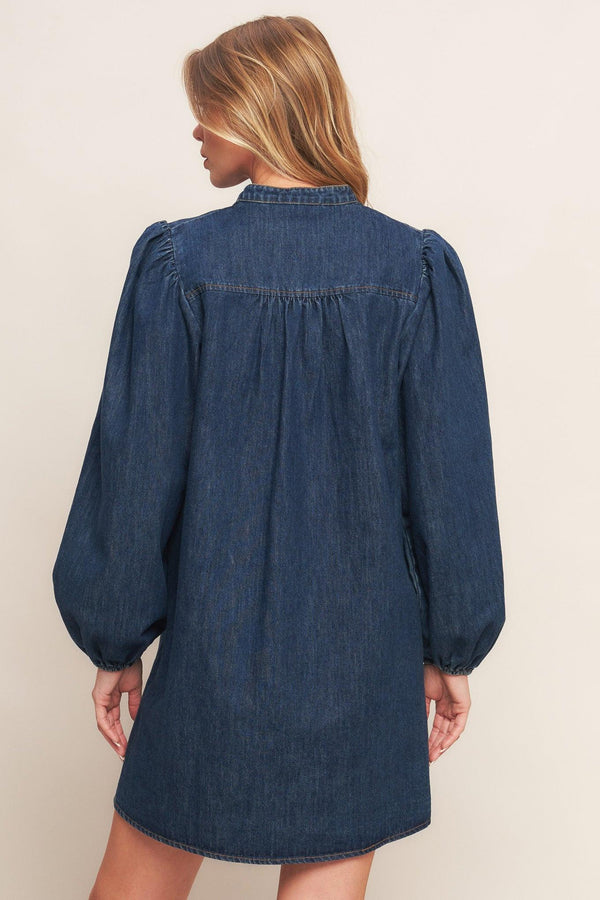 CANYON BREEZE DENIM MINI DRESS - Glamourous Grace