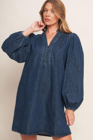 CANYON BREEZE DENIM MINI DRESS - Glamourous Grace