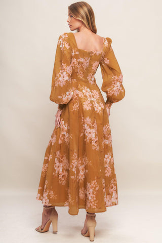 GOLDEN BLOSSOM WOVEN ANKLE DRESS - Glamourous Grace