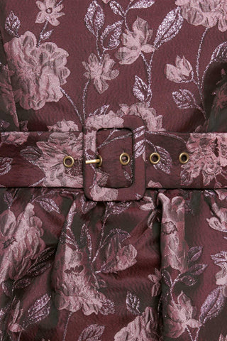 AUBERGINE CHIC JACQUARD WOVEN MIDI DRESS - Glamourous Grace