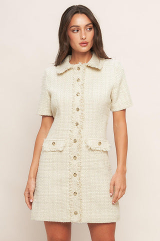 BOUCLÉ AFFAIR TWEED MINI DRESS - Glamourous Grace