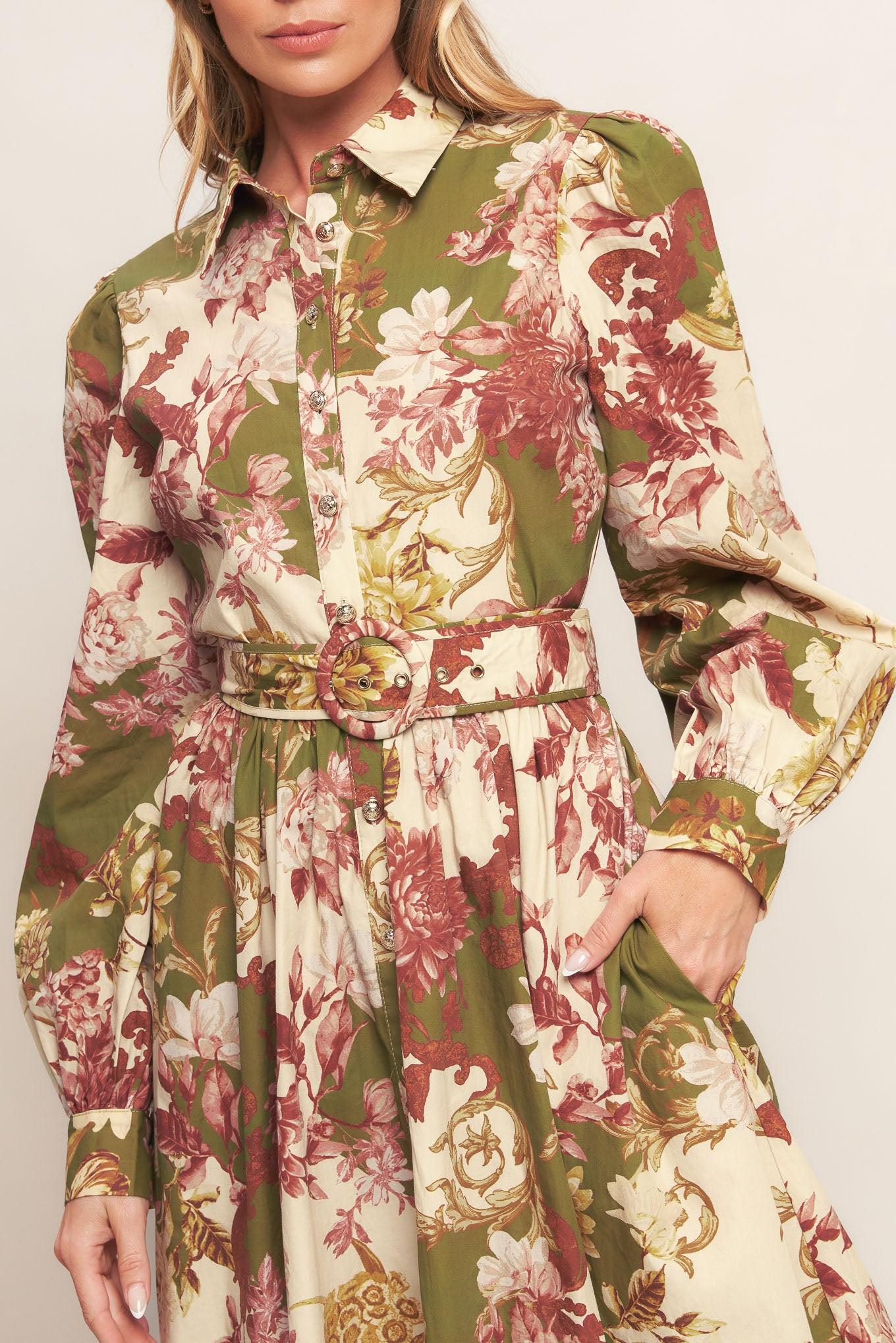 COUNTRY ROMANCE WOVEN MIDI DRESS - Glamourous Grace