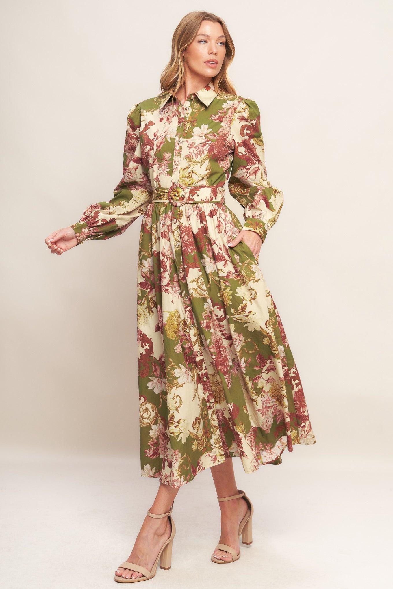 COUNTRY ROMANCE WOVEN MIDI DRESS - Glamourous Grace