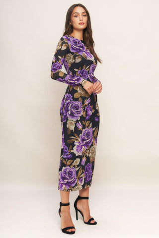 VIOLET EMBRACE POWER MESH MIDI DRESS - Glamourous Grace