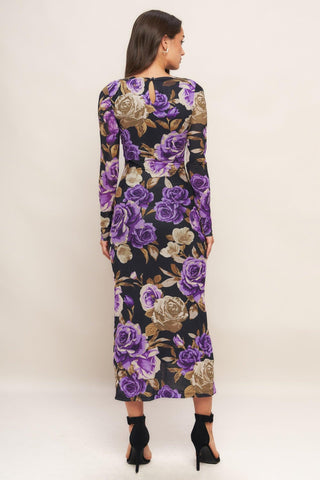 VIOLET EMBRACE POWER MESH MIDI DRESS - Glamourous Grace