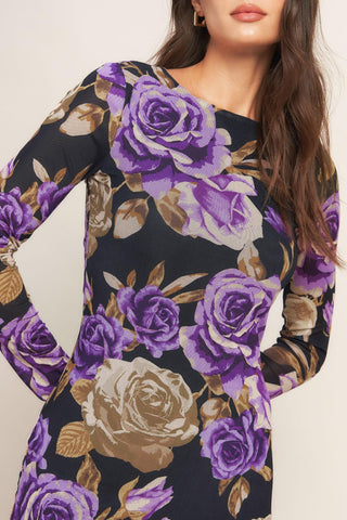 VIOLET EMBRACE POWER MESH MIDI DRESS - Glamourous Grace