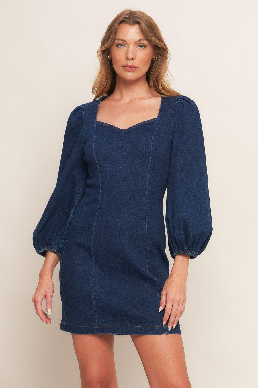 TIMELESS DENIM MINI DRESS - Glamourous Grace