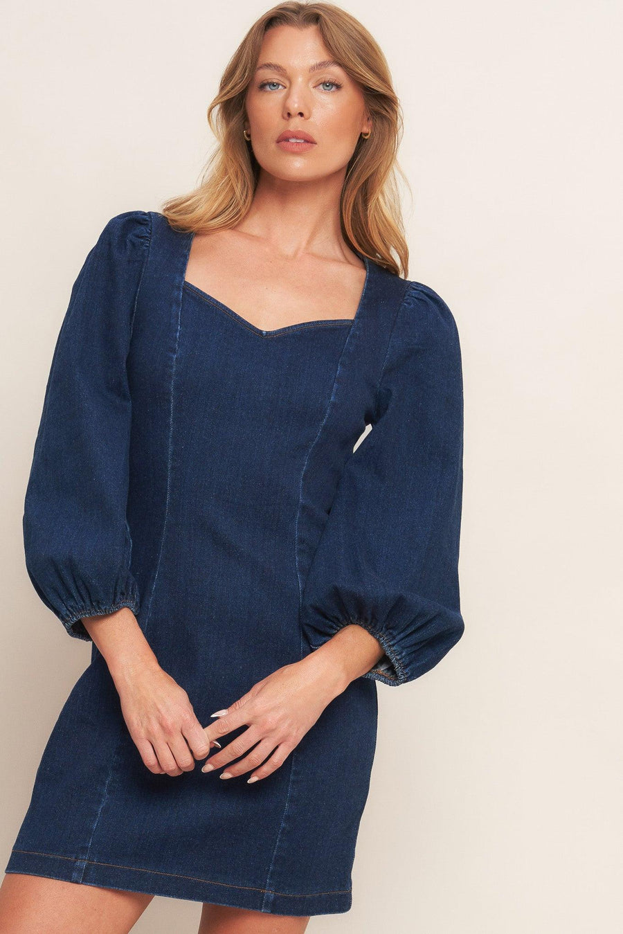 TIMELESS DENIM MINI DRESS - Glamourous Grace