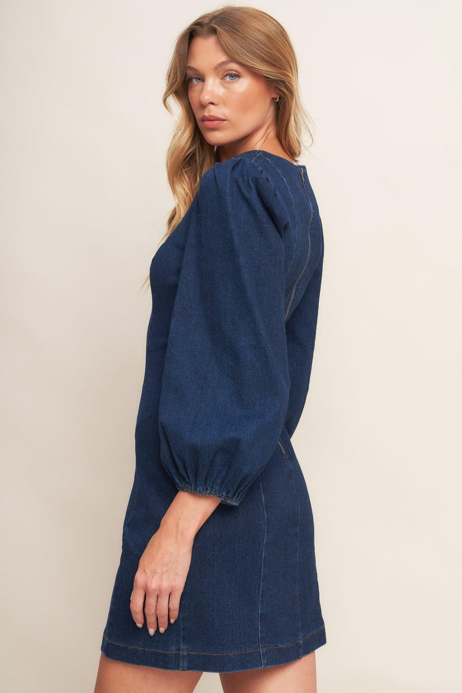 TIMELESS DENIM MINI DRESS - Glamourous Grace