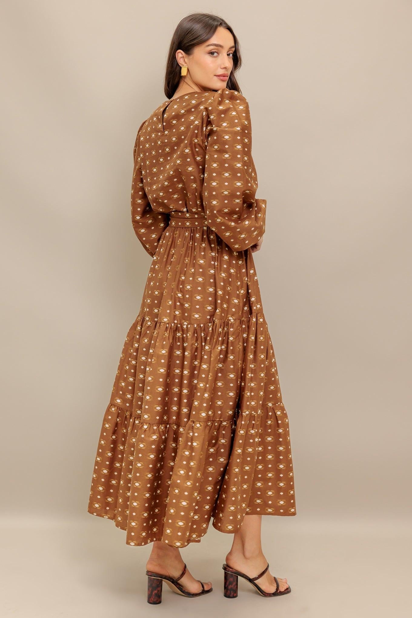 CINNAMON WALTZ WOVEN MIDI DRESS - Glamourous Grace