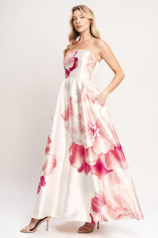 LUXE PEONY WOVEN MAXI DRESS - Glamourous Grace