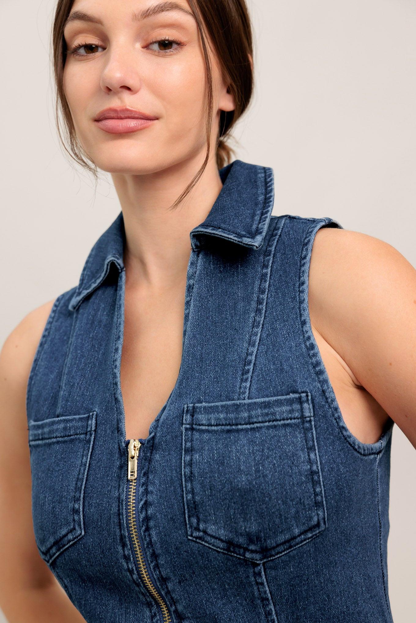 EVERYDAY EDGE DENIM MIDI DRESS - Glamourous Grace