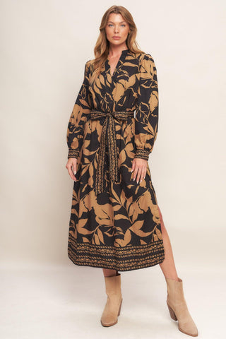 AUTUMN LEAF WOVEN MIDI DRESS - Glamourous Grace