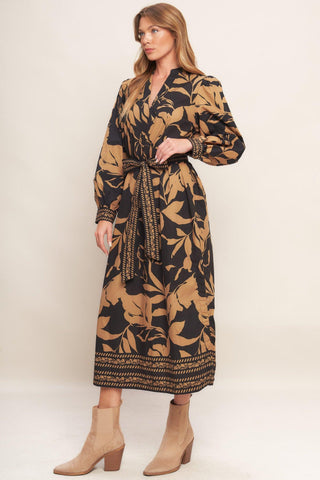 AUTUMN LEAF WOVEN MIDI DRESS - Glamourous Grace