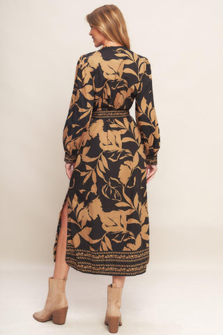 AUTUMN LEAF WOVEN MIDI DRESS - Glamourous Grace