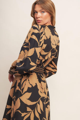 AUTUMN LEAF WOVEN MIDI DRESS - Glamourous Grace