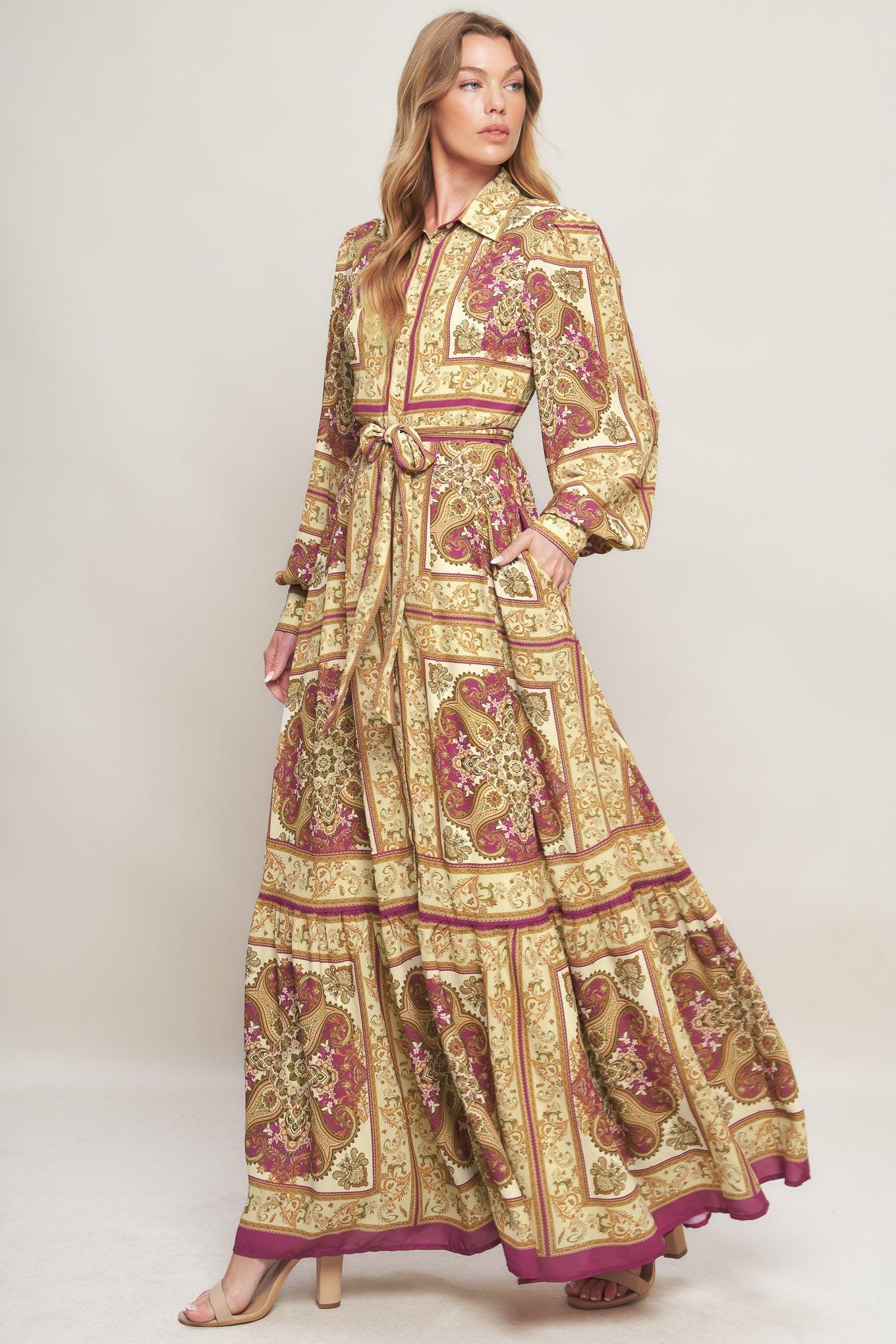 ROYAL BOHO ENERGY WOVEN MAXI DRESS - Glamourous Grace