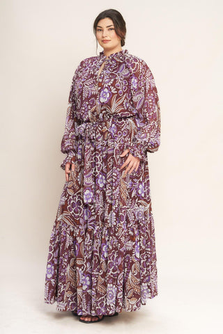 VIOLET BLOSSOM SPIRIT WOVEN MAXI DRESS - Glamourous Grace
