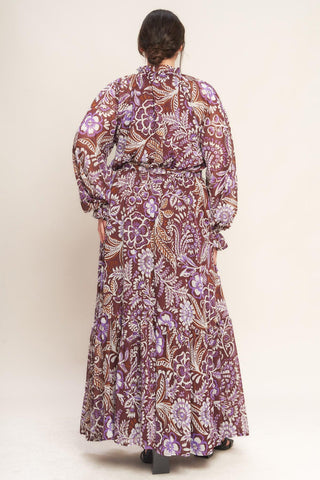 VIOLET BLOSSOM SPIRIT WOVEN MAXI DRESS - Glamourous Grace