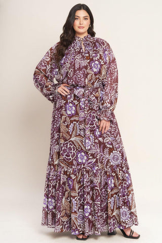 VIOLET BLOSSOM SPIRIT WOVEN MAXI DRESS - Glamourous Grace