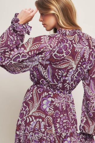 VIOLET BLOSSOM SPIRIT WOVEN MAXI DRESS - Glamourous Grace