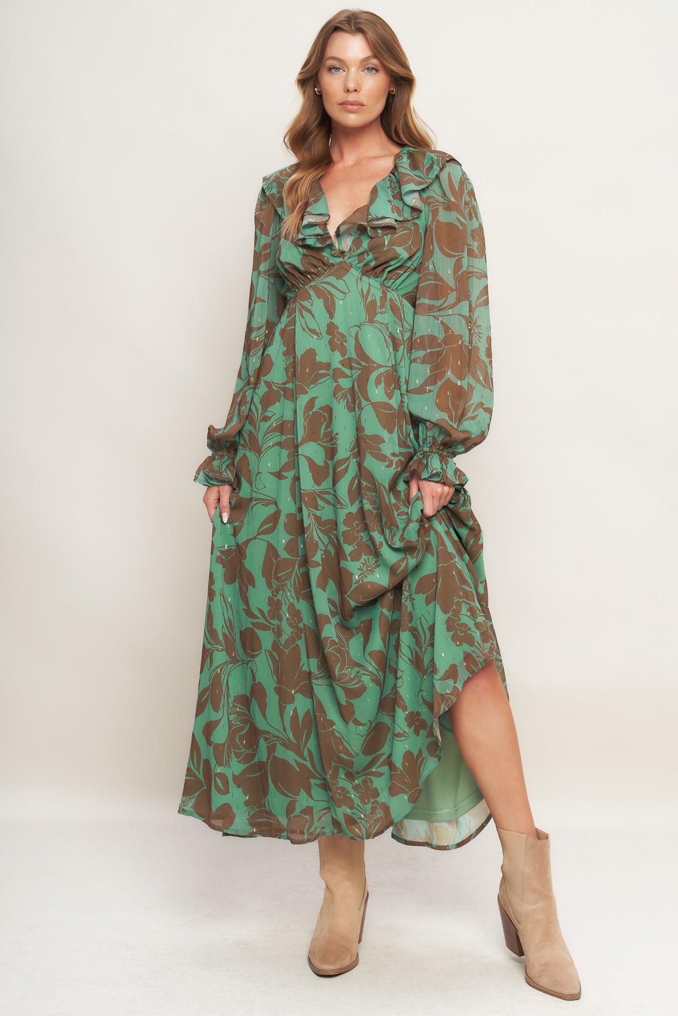 BOTANIC DREAMS WOVEN MAXI DRESS - Glamourous Grace