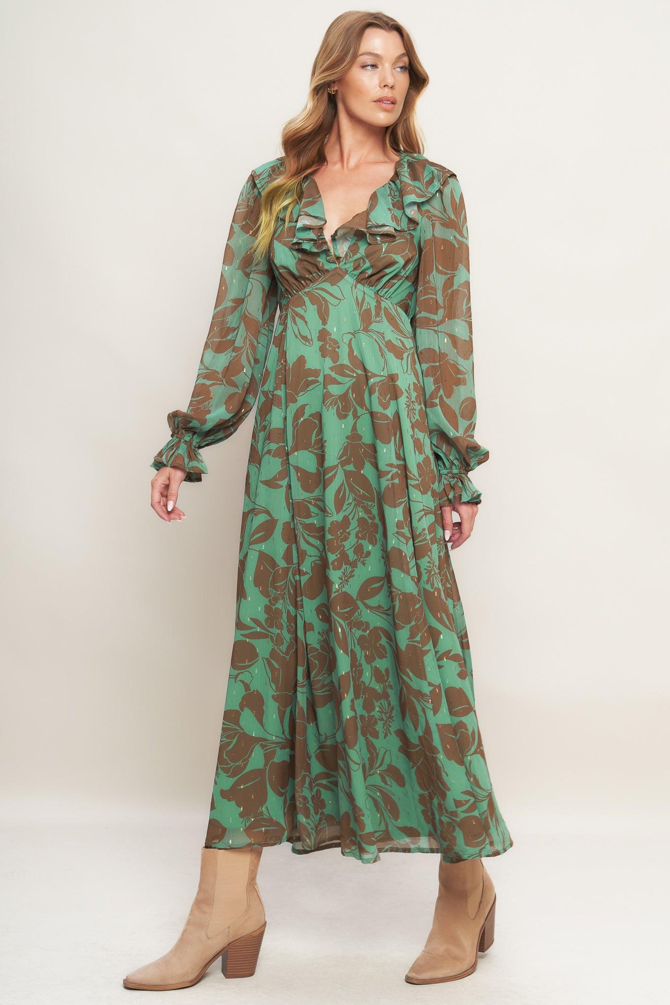 BOTANIC DREAMS WOVEN MAXI DRESS - Glamourous Grace