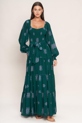 AZURE BOTANIQUE WOVEN MAXI DRESS - Glamourous Grace