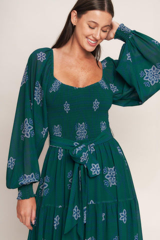 AZURE BOTANIQUE WOVEN MAXI DRESS - Glamourous Grace