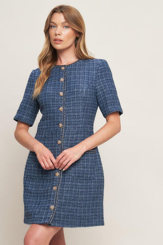MODERN ICONIC TWEED MINI DRESS - Glamourous Grace