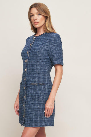 MODERN ICONIC TWEED MINI DRESS - Glamourous Grace