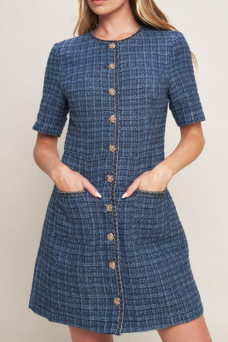 MODERN ICONIC TWEED MINI DRESS - Glamourous Grace