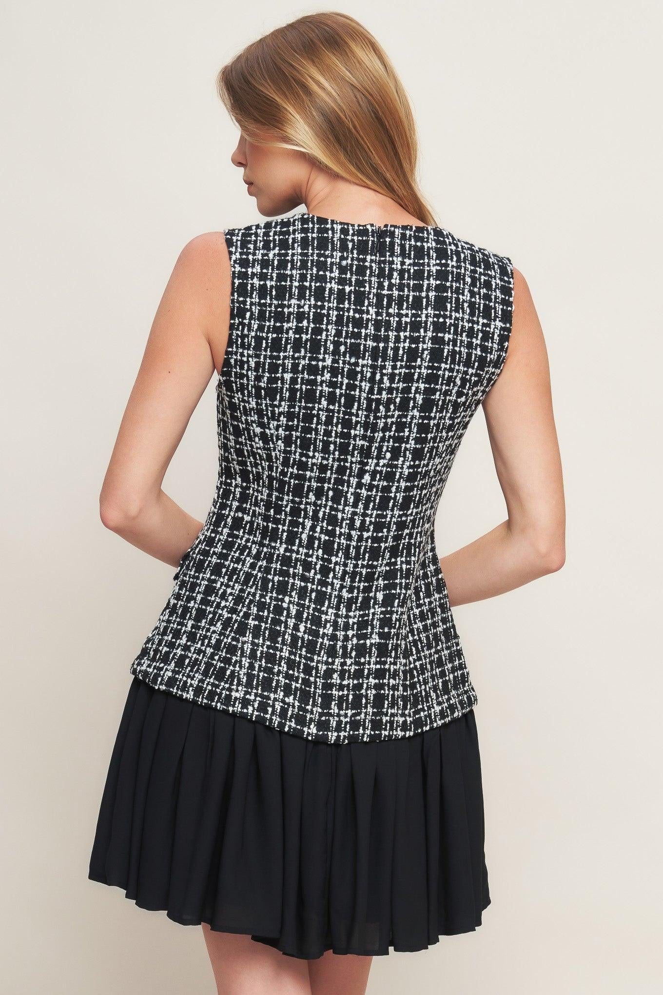 MODERN ICON TWEED WOVEN MINI DRESS - Glamourous Grace
