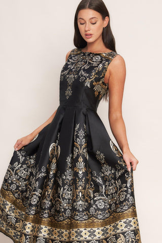 BAROQUE SPELL WOVEN MIDI DRESS - Glamourous Grace