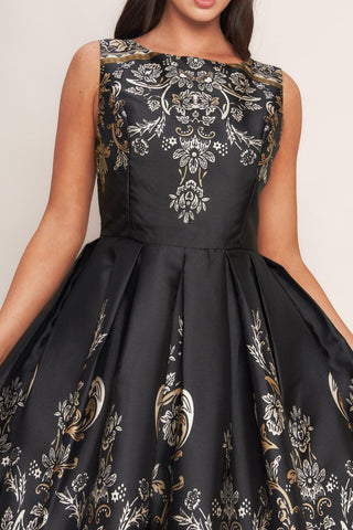 BAROQUE SPELL WOVEN MIDI DRESS - Glamourous Grace