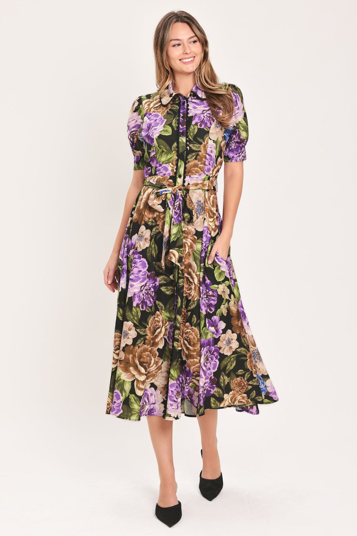 VIVID HERITAGE WOVEN MIDI DRESS