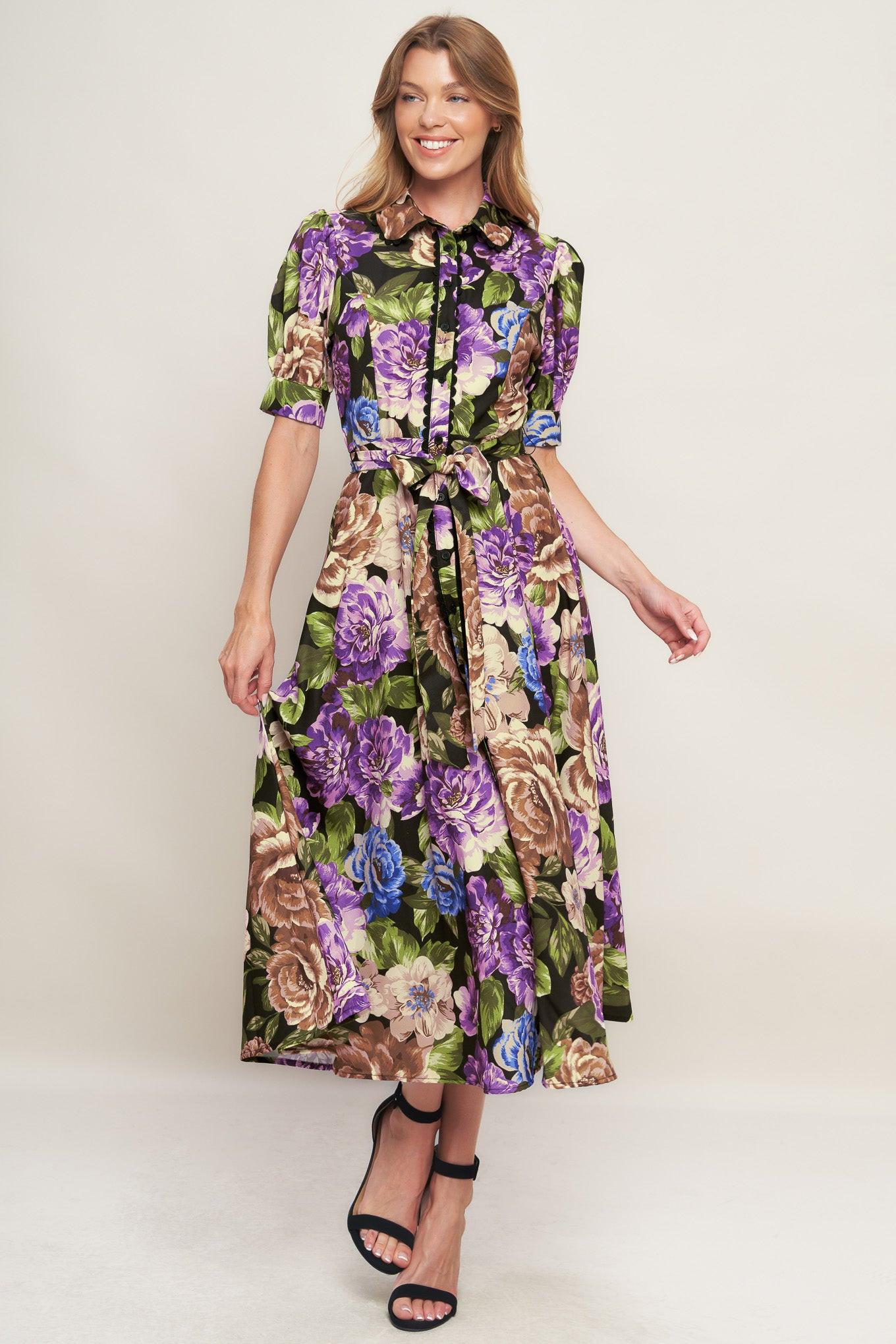 VIVID HERITAGE WOVEN MIDI DRESS - Glamourous Grace