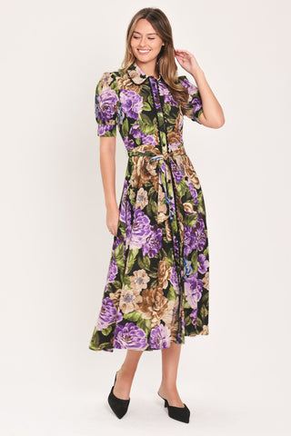 VIVID HERITAGE WOVEN MIDI DRESS