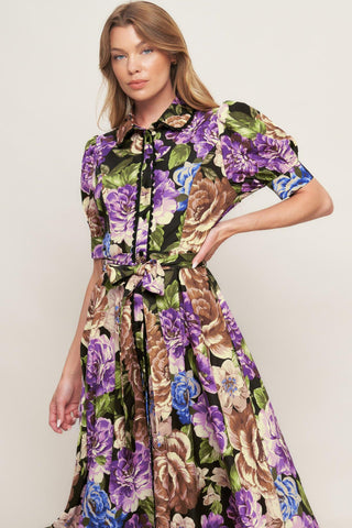 VIVID HERITAGE WOVEN MIDI DRESS - Glamourous Grace