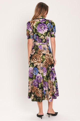 VIVID HERITAGE WOVEN MIDI DRESS