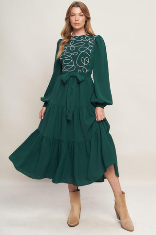 FOREST ALLURE WOVEN MIDI DRESS - Glamourous Grace
