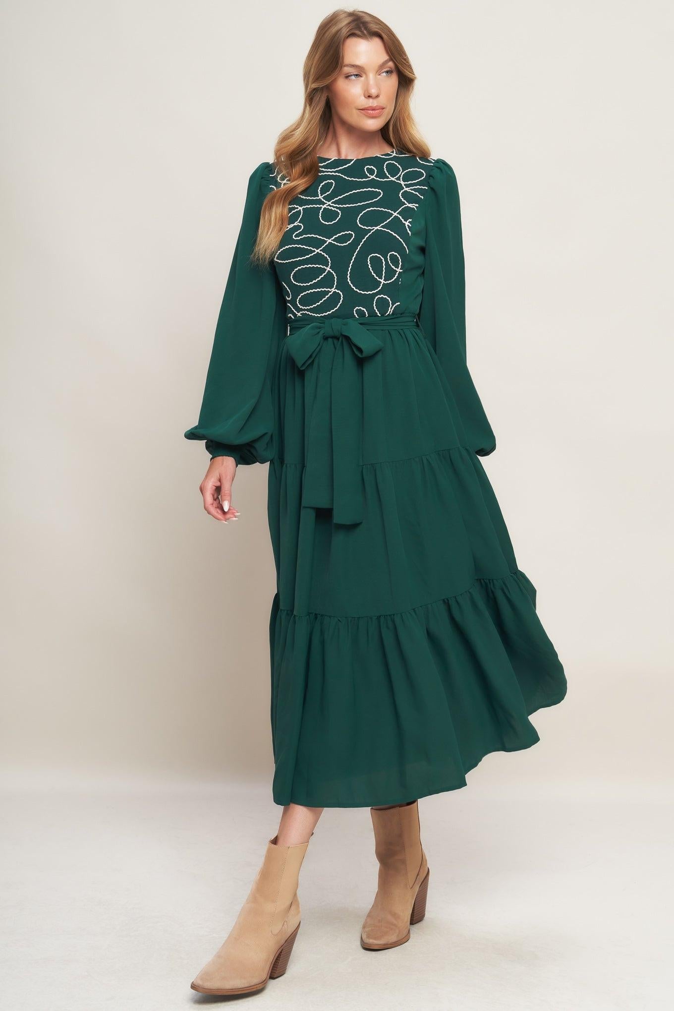 FOREST ALLURE WOVEN MIDI DRESS - Glamourous Grace