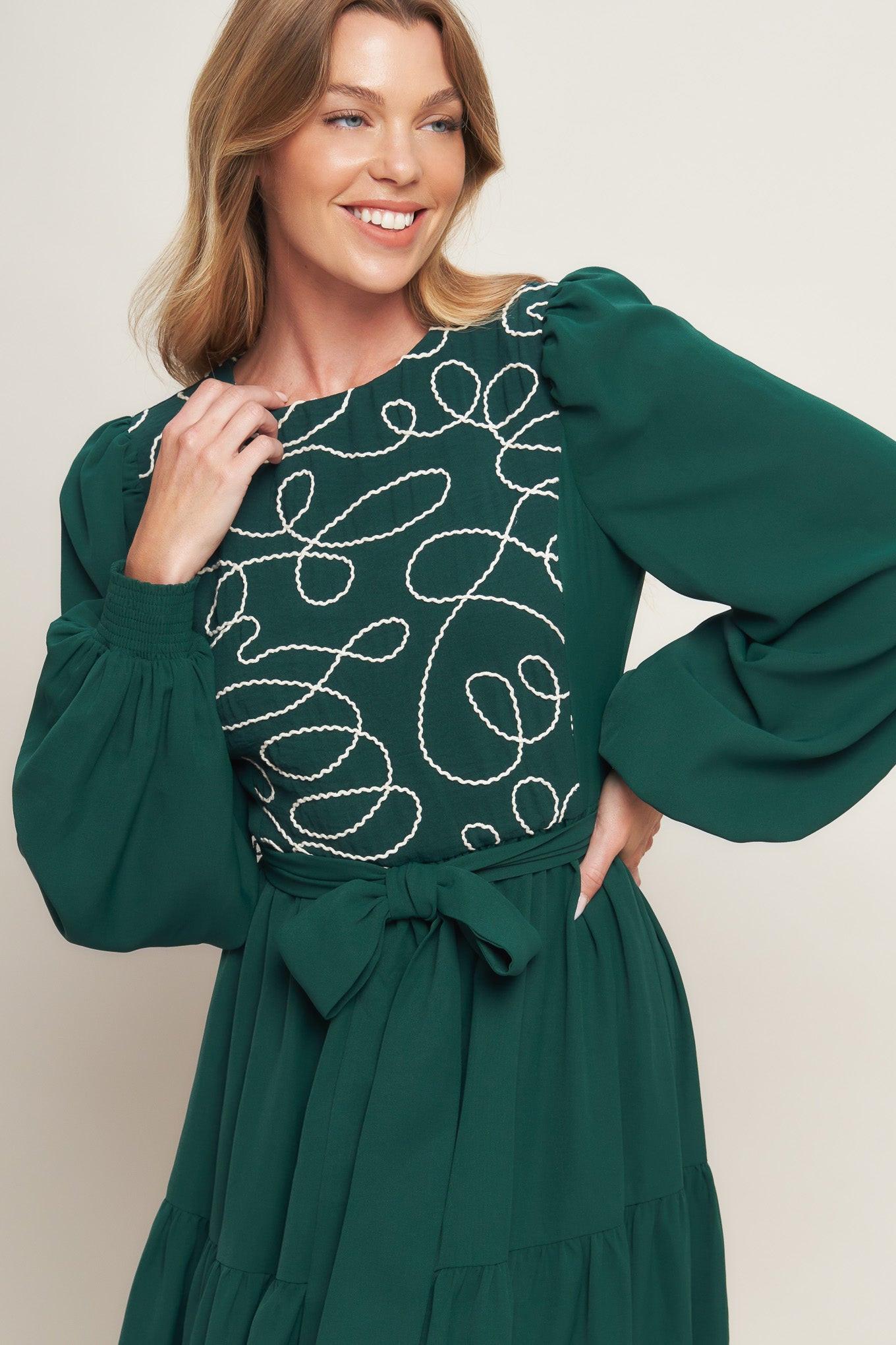 FOREST ALLURE WOVEN MIDI DRESS - Glamourous Grace