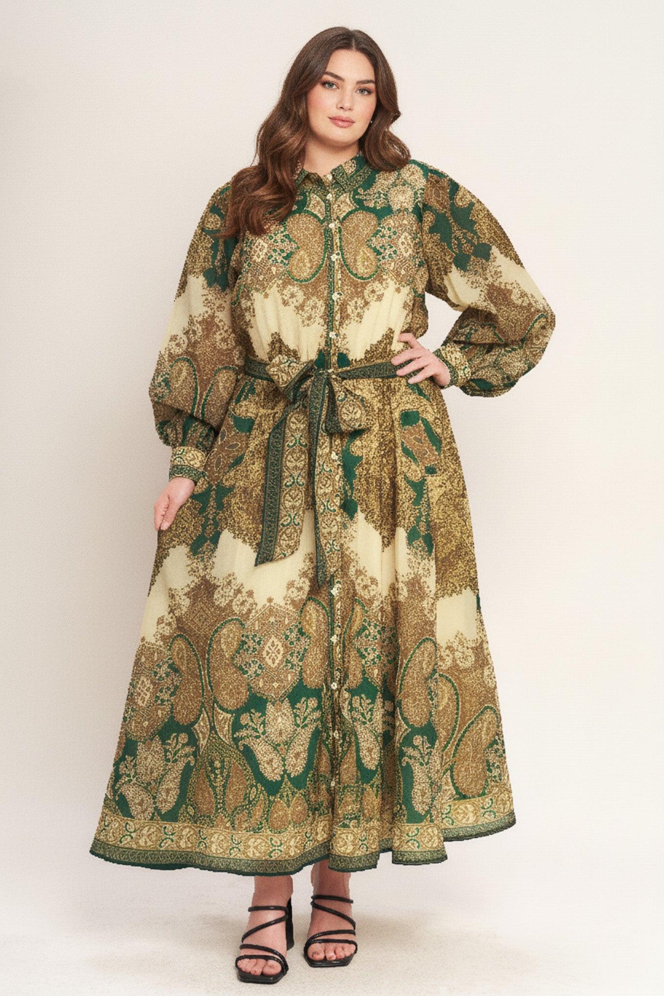 LOVELY GOLDEN VISION WOVEN MIDI DRESS - Glamourous Grace