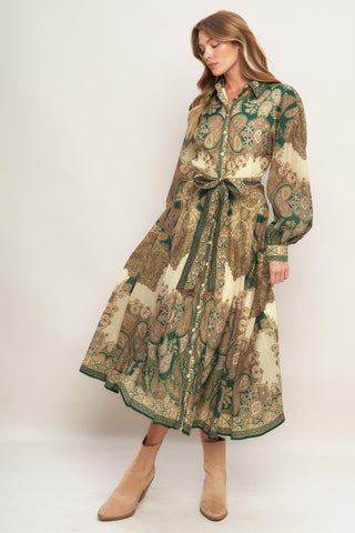 LOVELY GOLDEN VISION WOVEN MIDI DRESS - Glamourous Grace