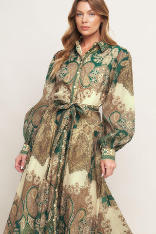 LOVELY GOLDEN VISION WOVEN MIDI DRESS - Glamourous Grace