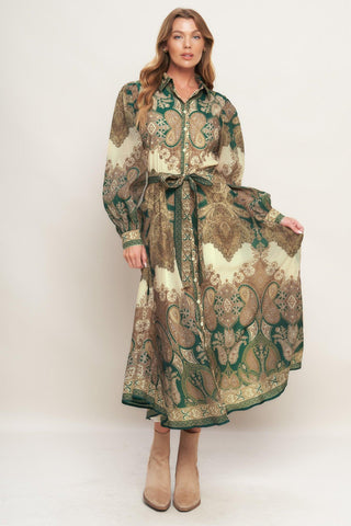LOVELY GOLDEN VISION WOVEN MIDI DRESS - Glamourous Grace