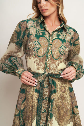 LOVELY GOLDEN VISION WOVEN MIDI DRESS - Glamourous Grace