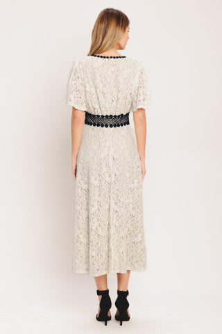 PETITE LUNE WOVEN LACE MIDI DRESS - Glamourous Grace